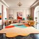 Handcrafted Multicolor Patch Abstract Living Room Rug